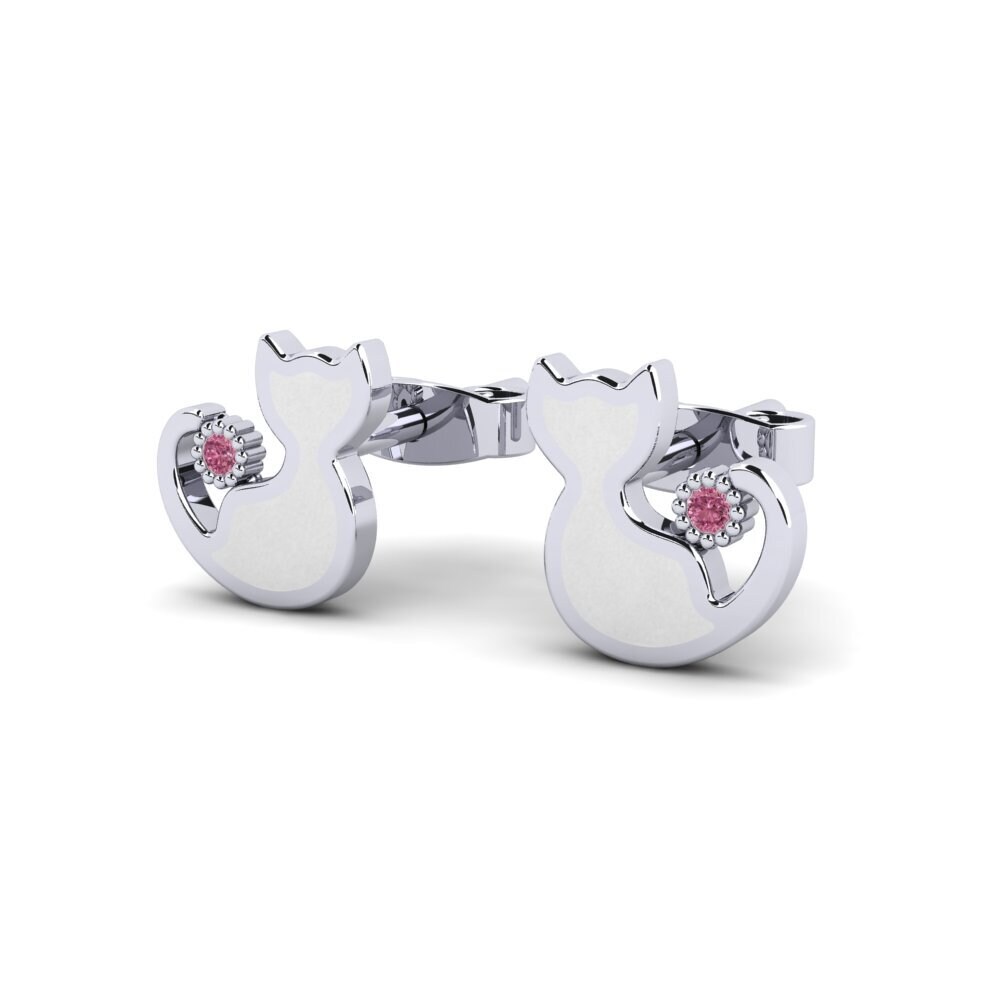 18k White Gold Rhodolite Garnet Kid's Earring Extreage