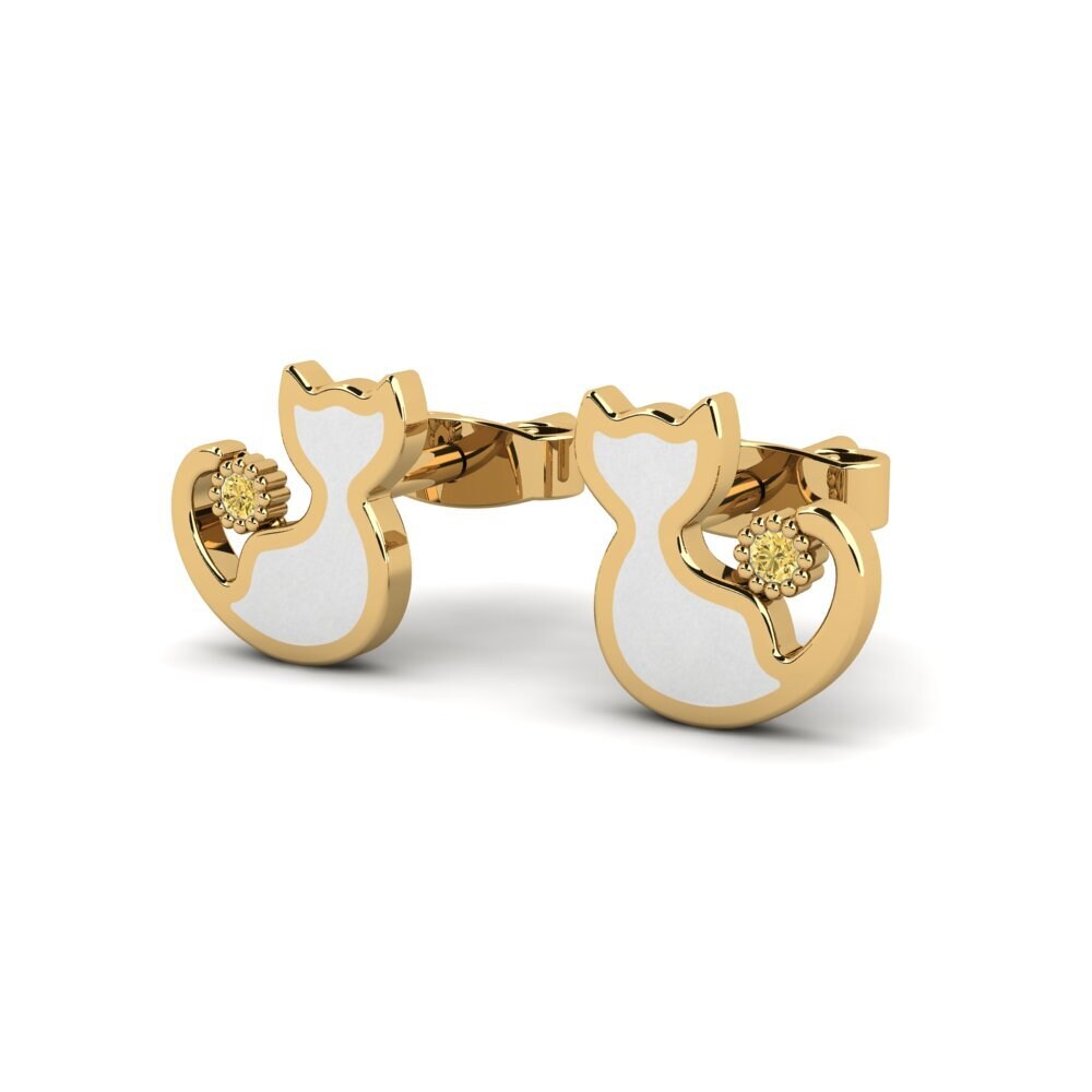 14ct Yellow Gold Yellow Diamond Kid's Earring Extreage