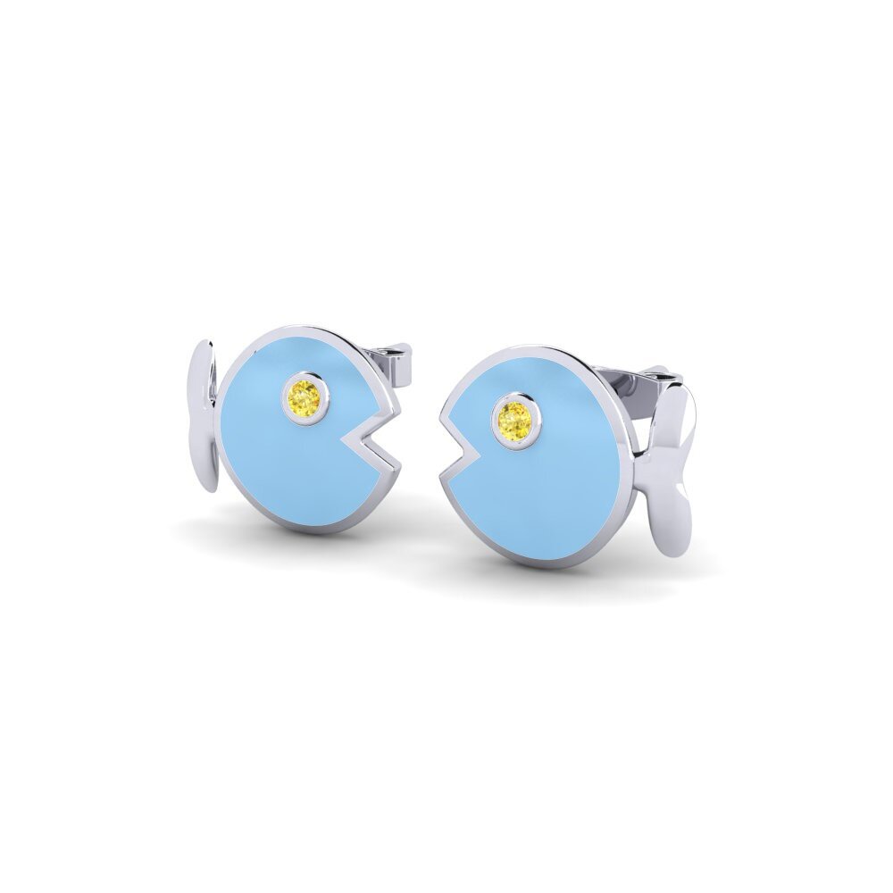 Saphir Jaune Boucle d'oreille enfant Fugue