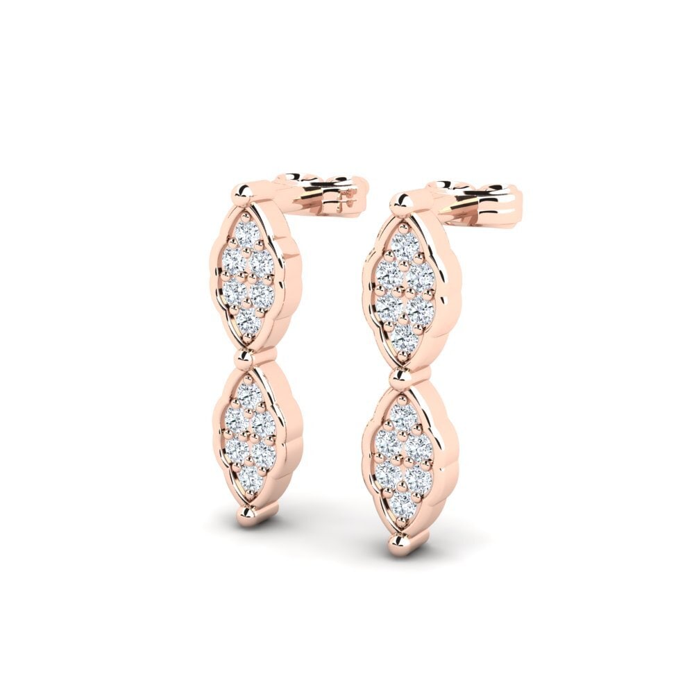9k Oro Rosa Diamante Pendiente de mujer Dhoire