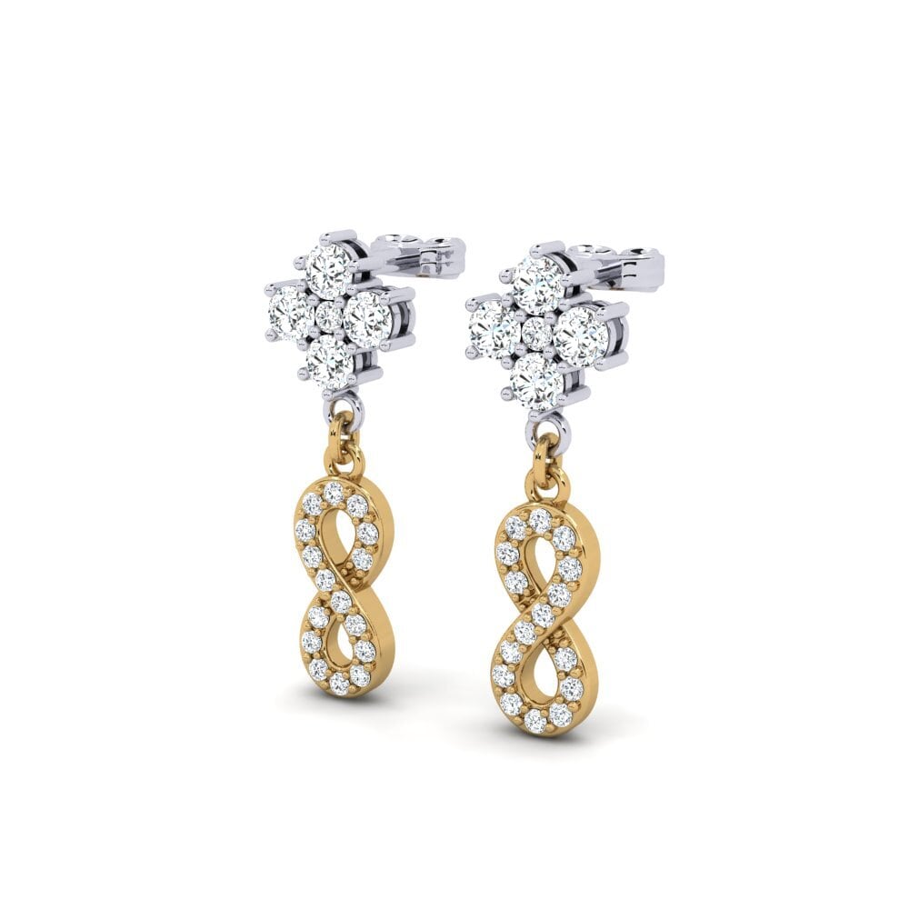 9k Oro Blanco & Amarillo Pendiente de mujer Edither