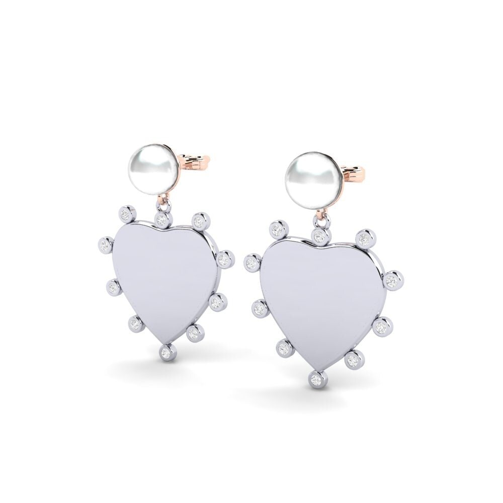 9ct White & Rose Gold White sapphire Women's Earring Elgina