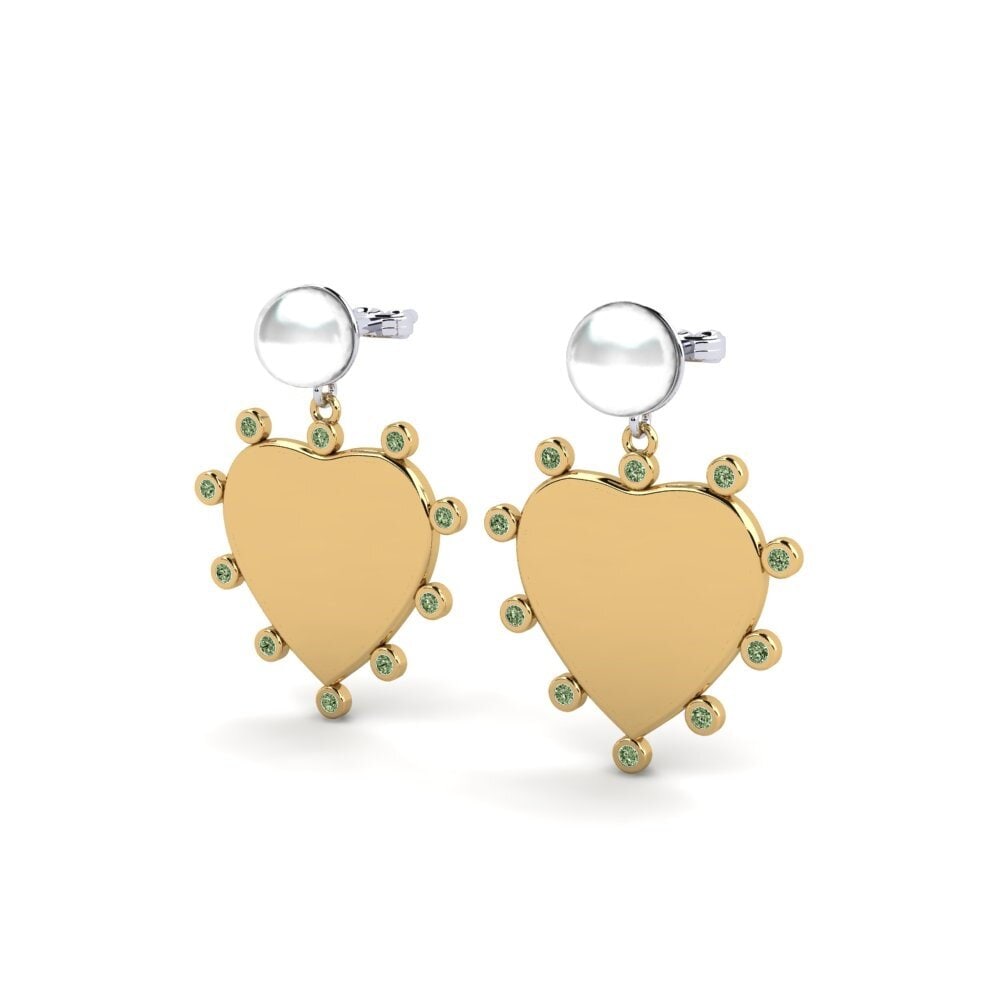 9ct Yellow & White Gold Green Diamond Women's Earring Elgina