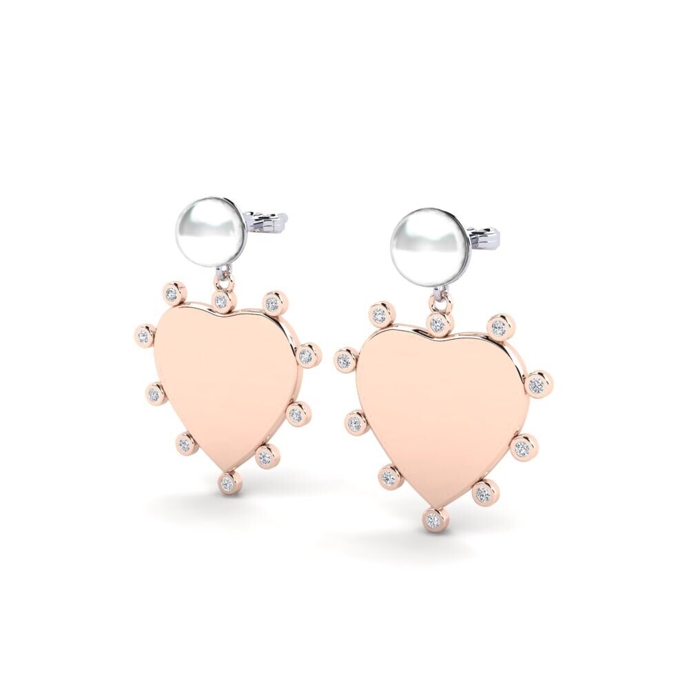 9ct Rose & White Gold Lab Grown Diamond Women's Earring Elgina