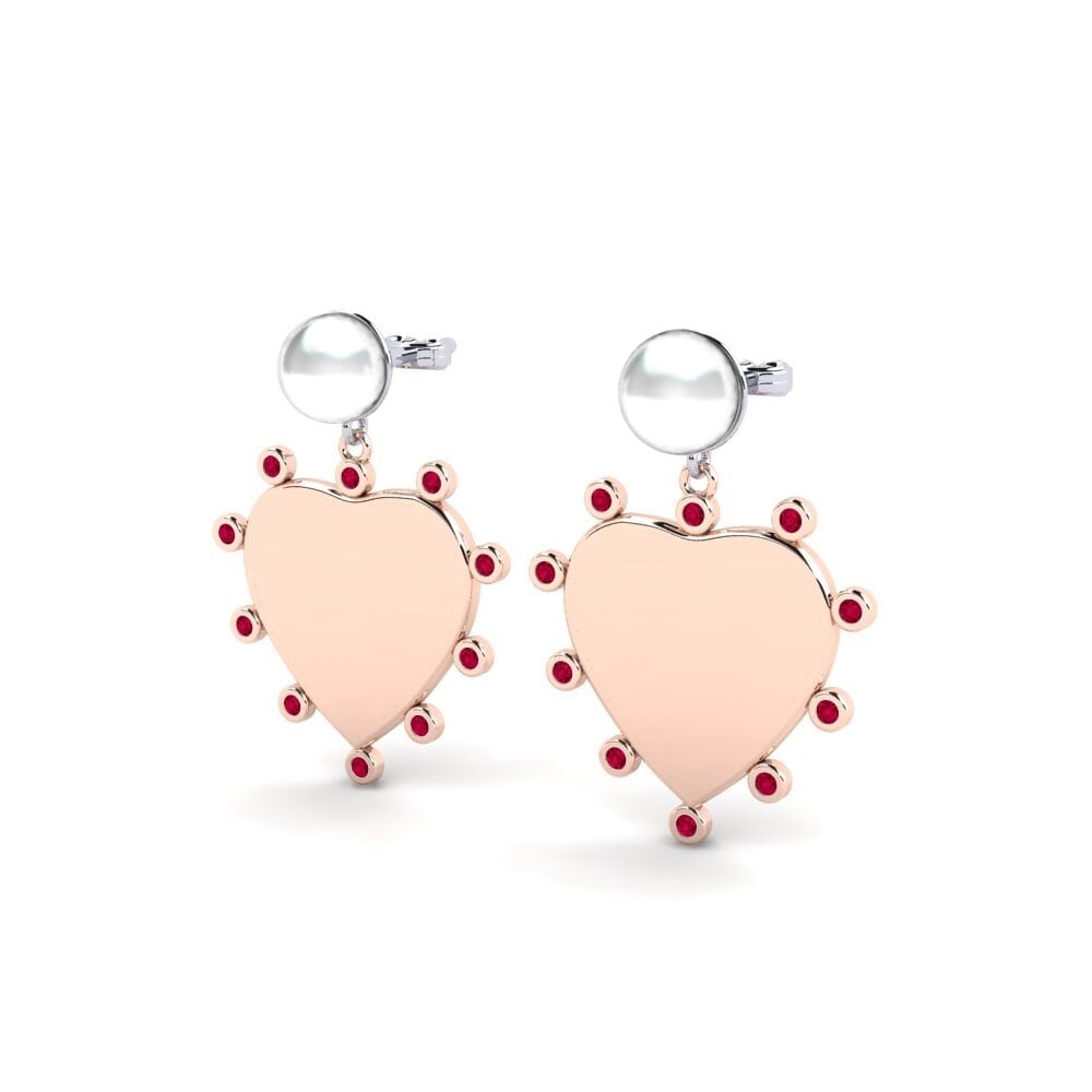 9k Oro Rosa & Blanco Rubí Pendiente de mujer Elgina