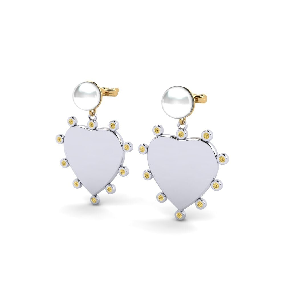 18ct White & Yellow Gold Yellow Diamond Women's Earring Elgina