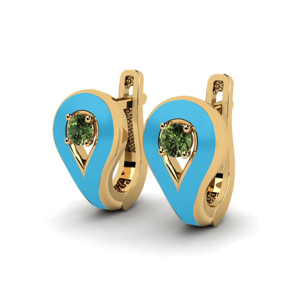 14k Oro Amarillo Pendiente de mujer Epostu