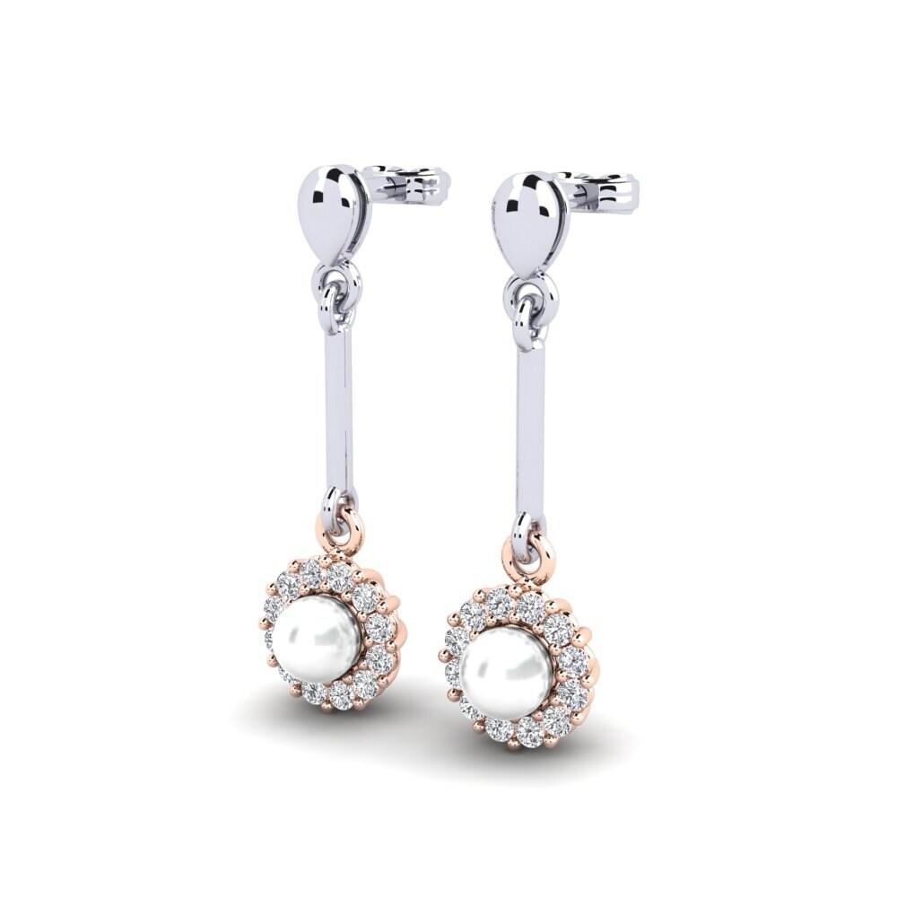 9ct White & Rose Gold Lab Grown Diamond Women's Earring Esrog