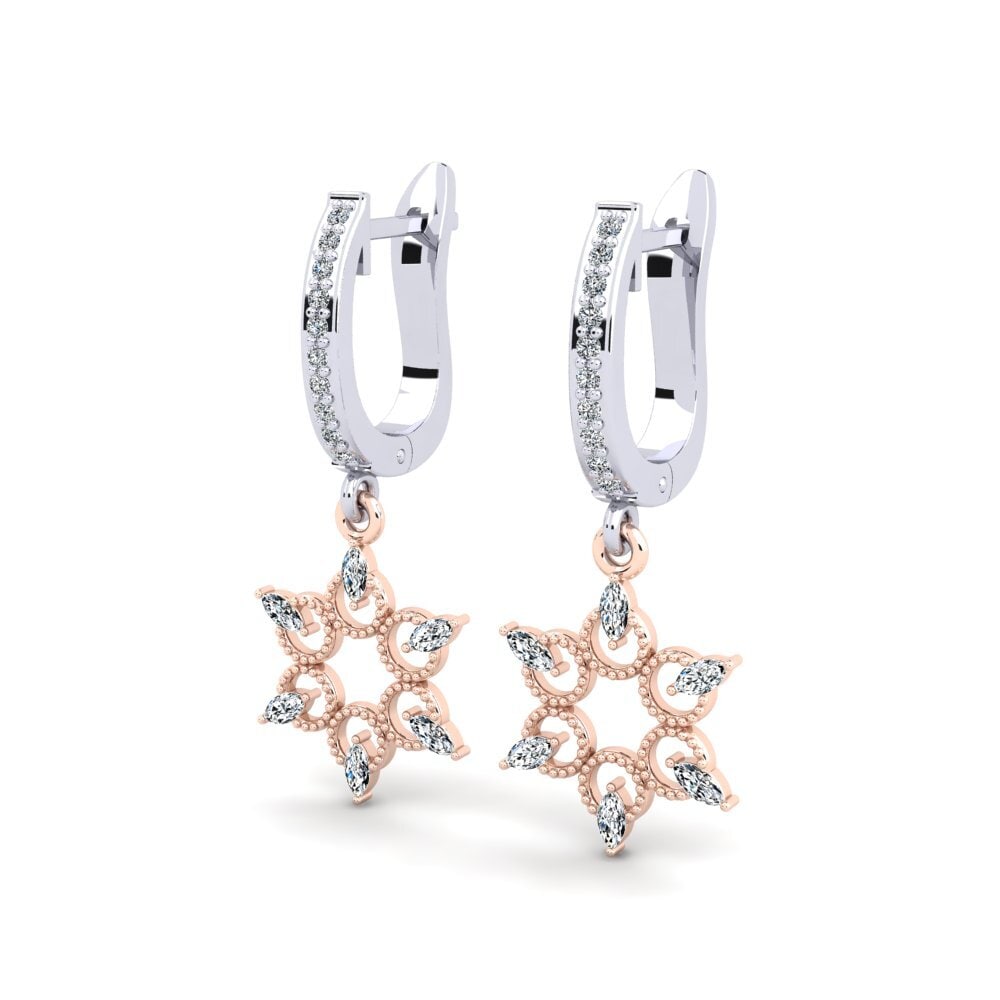 14ct White / Rose Gold Marquise Women's Earring Estoma
