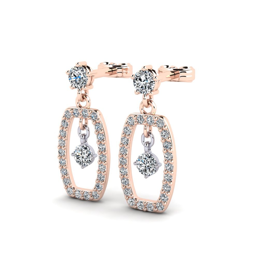 9k Oro Rosa/Blanco Pendiente de mujer Ewduj