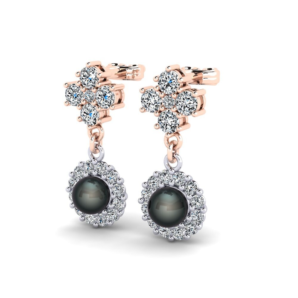 14ct Rose / White Gold Women's Earring Exilian
