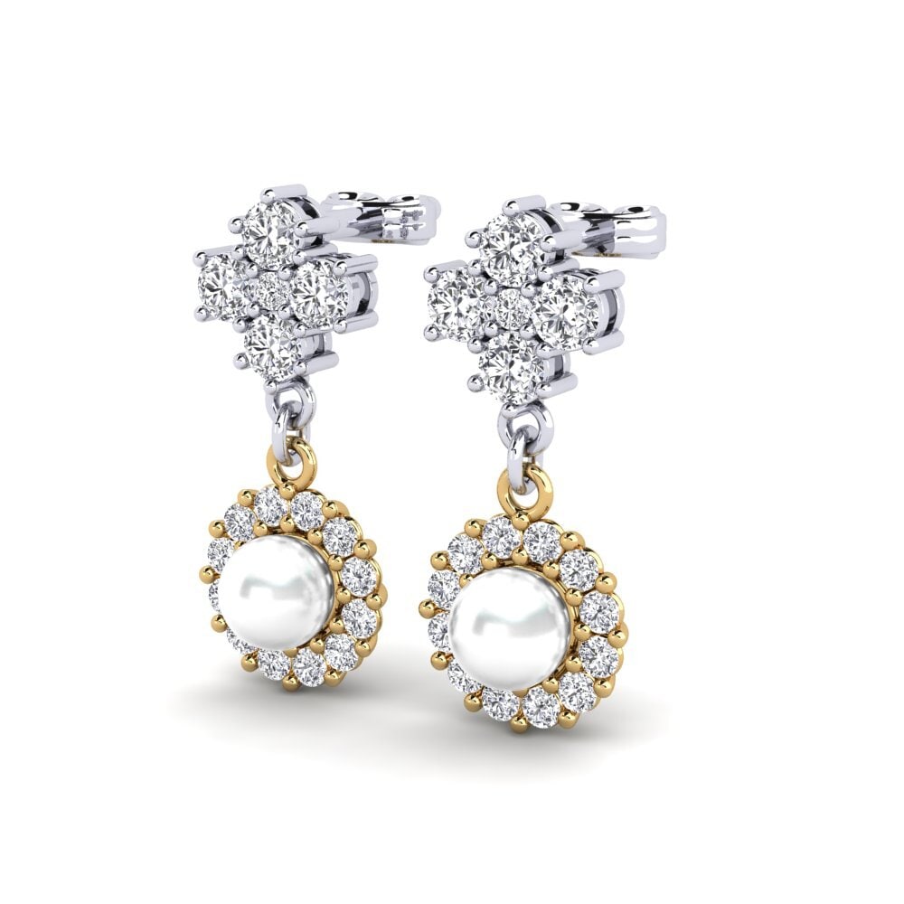 18ct White & Yellow Gold Lab Grown Diamond Women's Earring Exilian