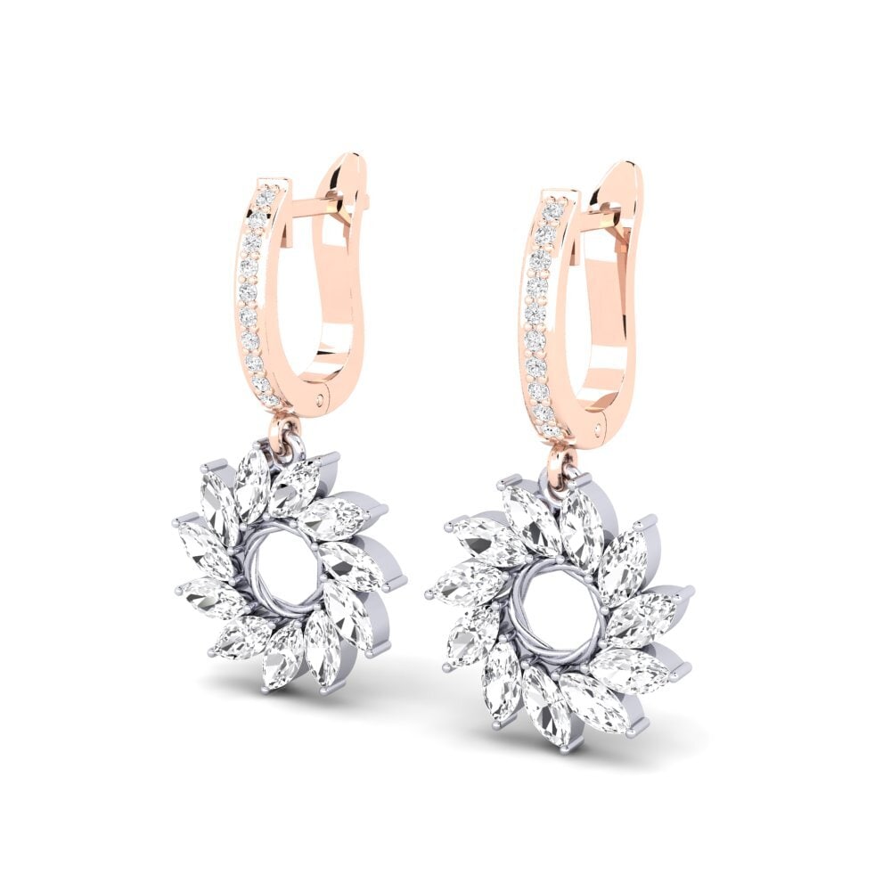 Đá Sapphire Trắng Bông tai nữ Extrosyne