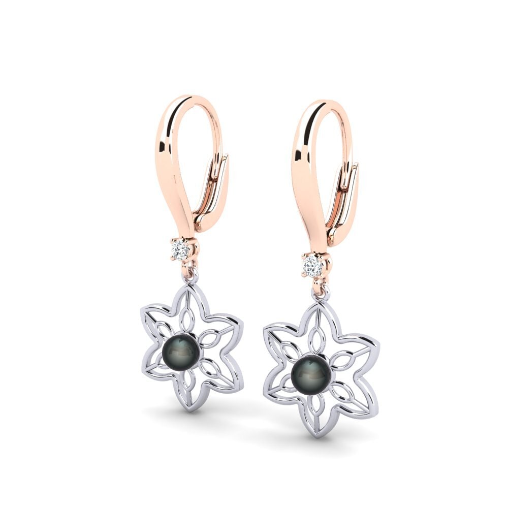 14ct Rose / White Gold Women's Earring Fanholasaj