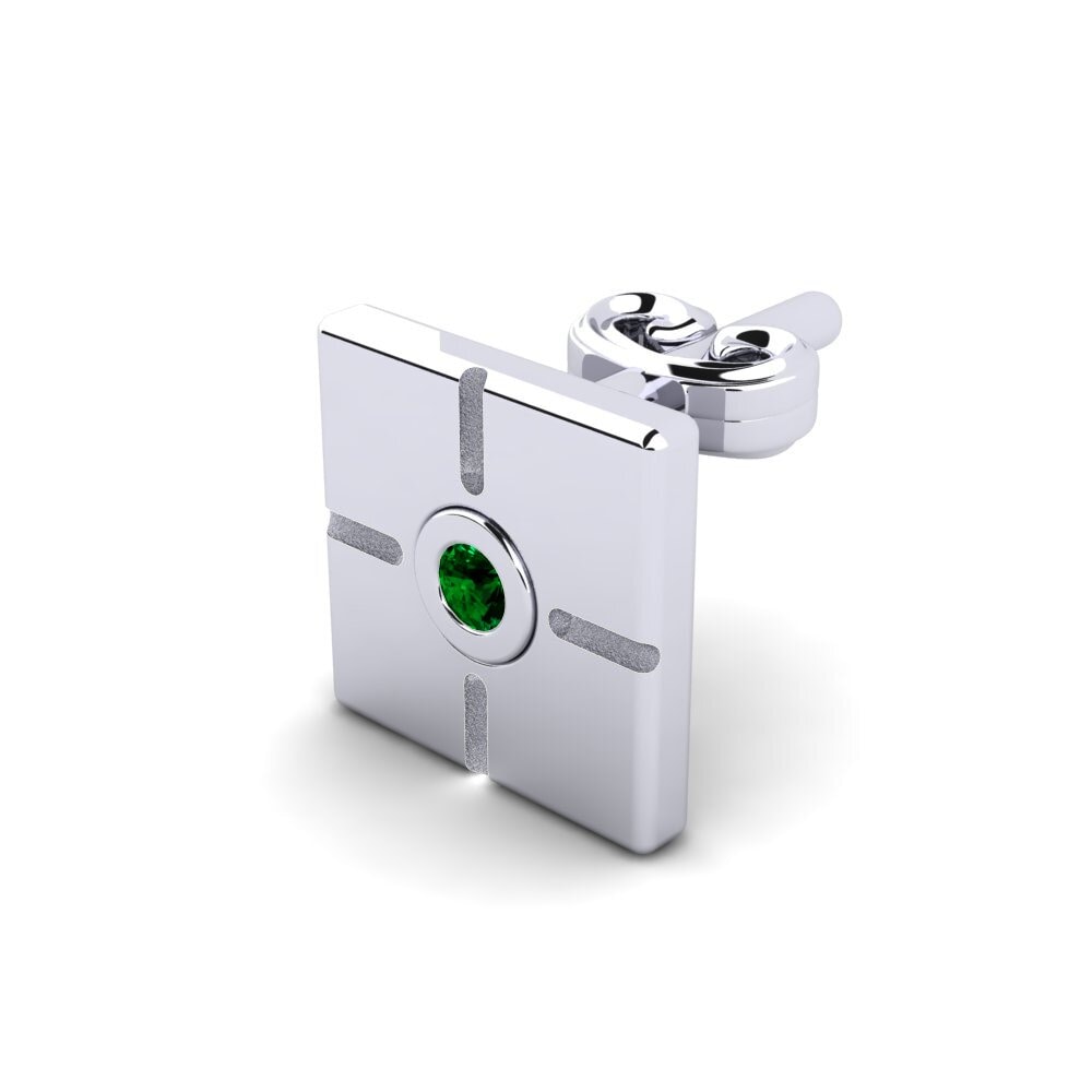 Green Zirconia Men's Earring Filate