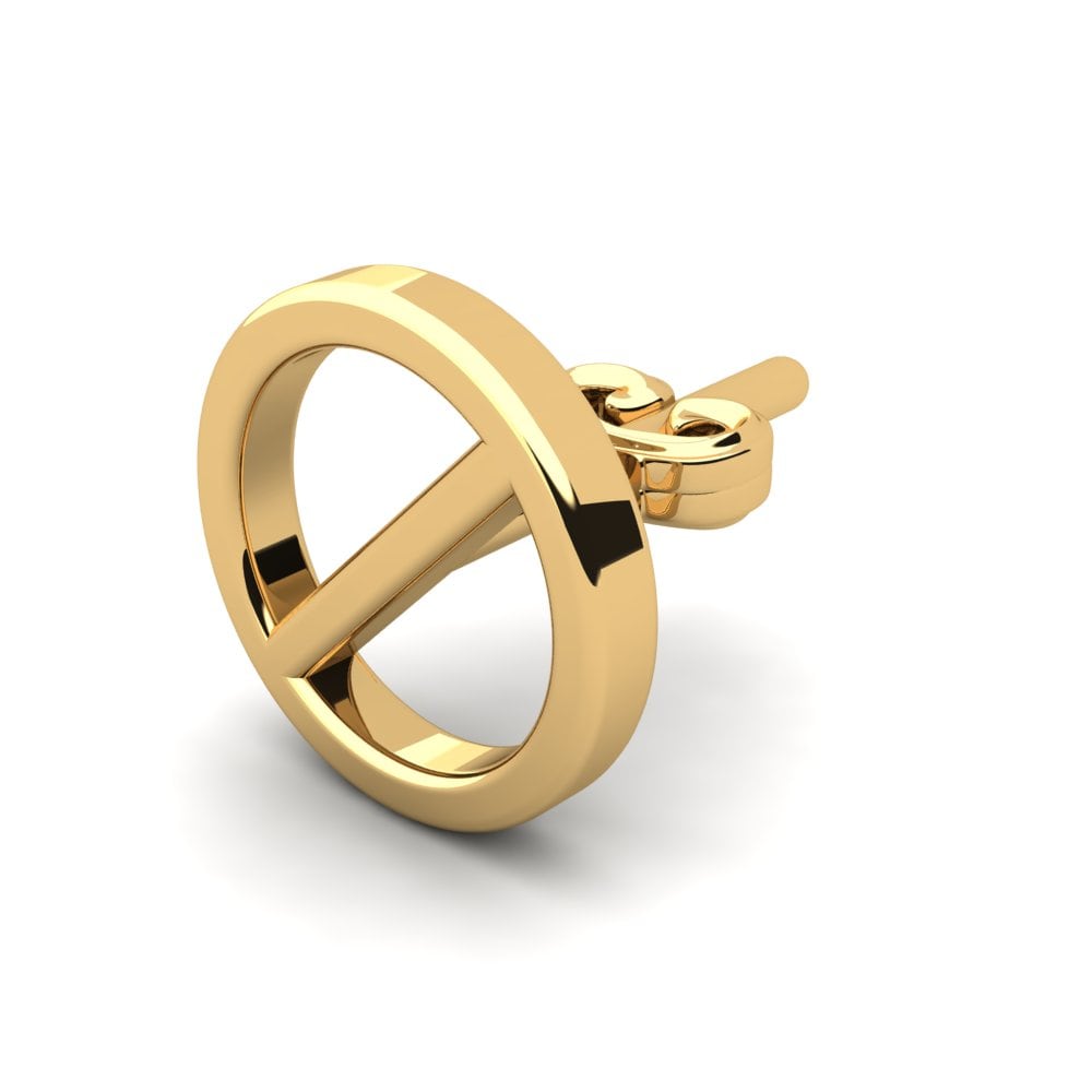 14k Oro Amarillo Pendiente para hombre Mandel