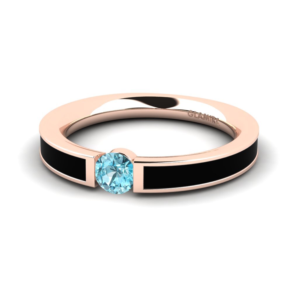 Blue Zircon Engagement Ring Eugenie
