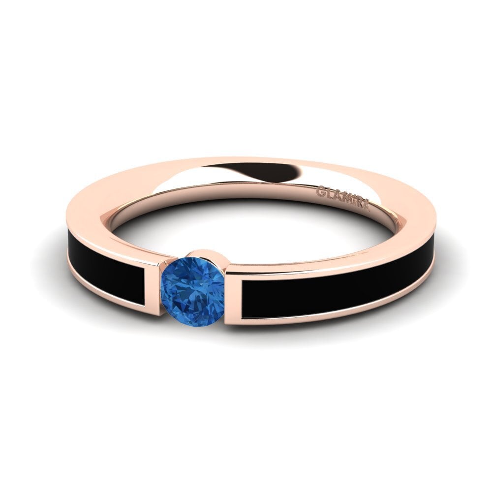 Circonita Azul Oscuro Anillo de compromiso Eugenie