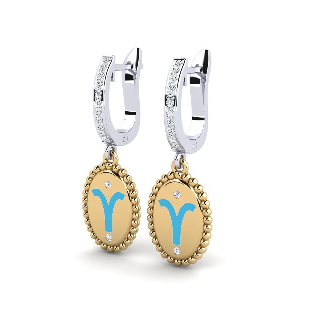 750 Weiß & Gelbgold Damen ohrring Mioner - Aries