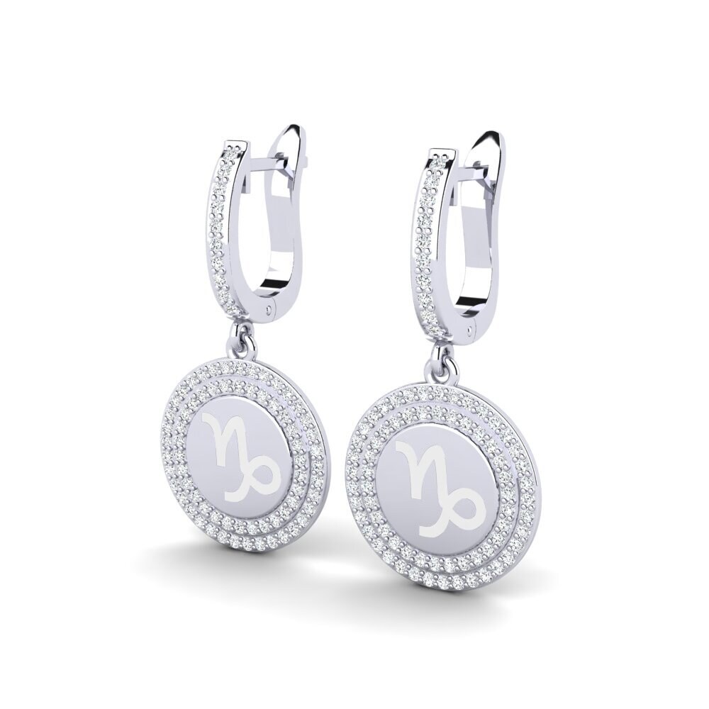 14k Oro Blanco Pendiente de mujer Scil - Capricorn
