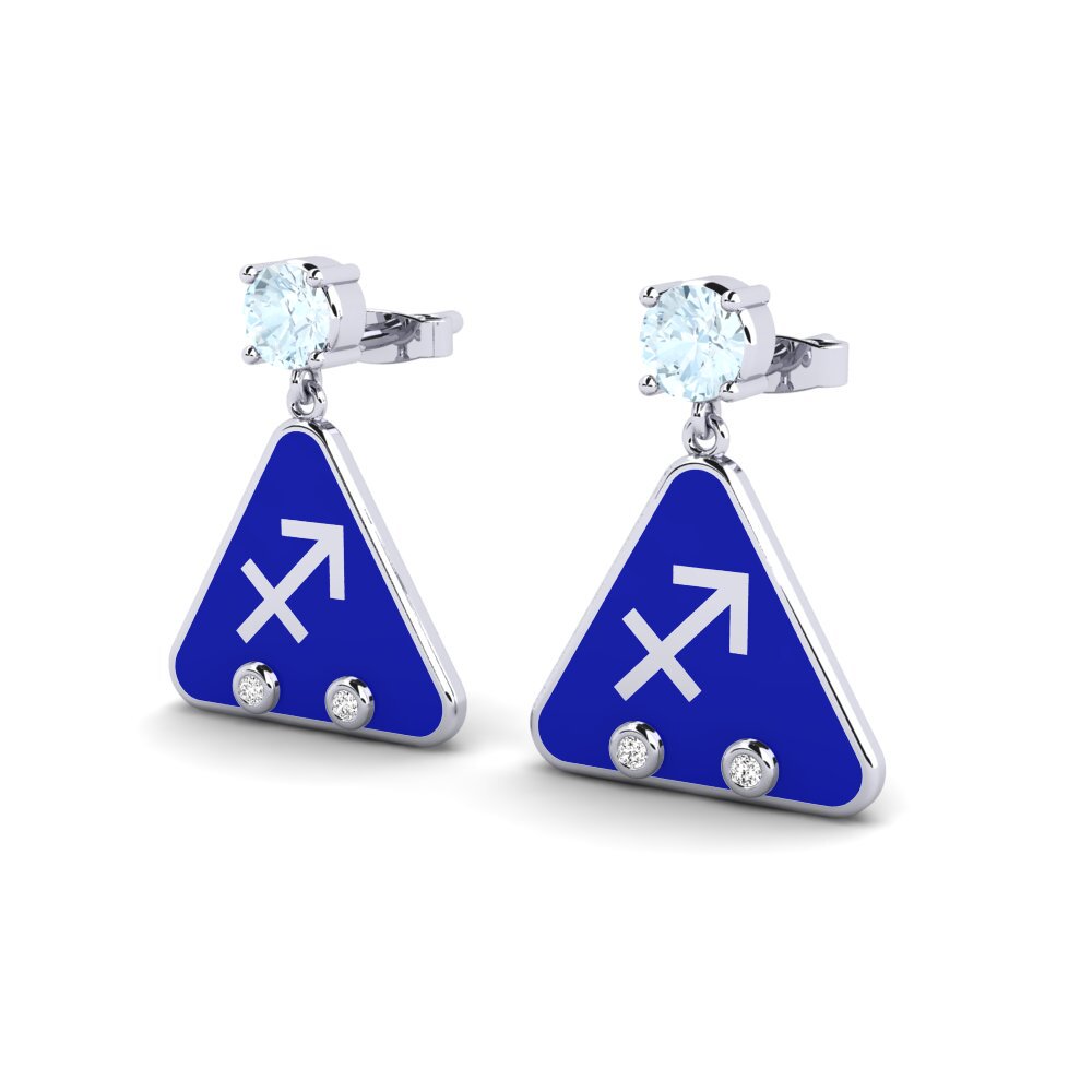 Aquamarine Women's Earring Nund - Sagittarius