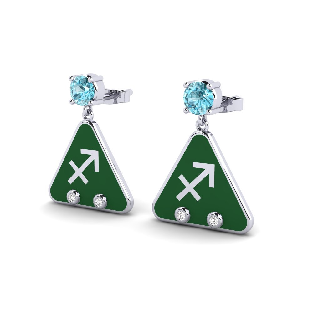 Circón Azul Pendiente de mujer Nund - Sagittarius