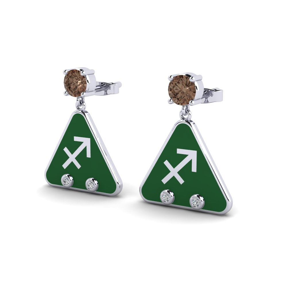 Smoky Quartz Women's Earring Nund - Sagittarius