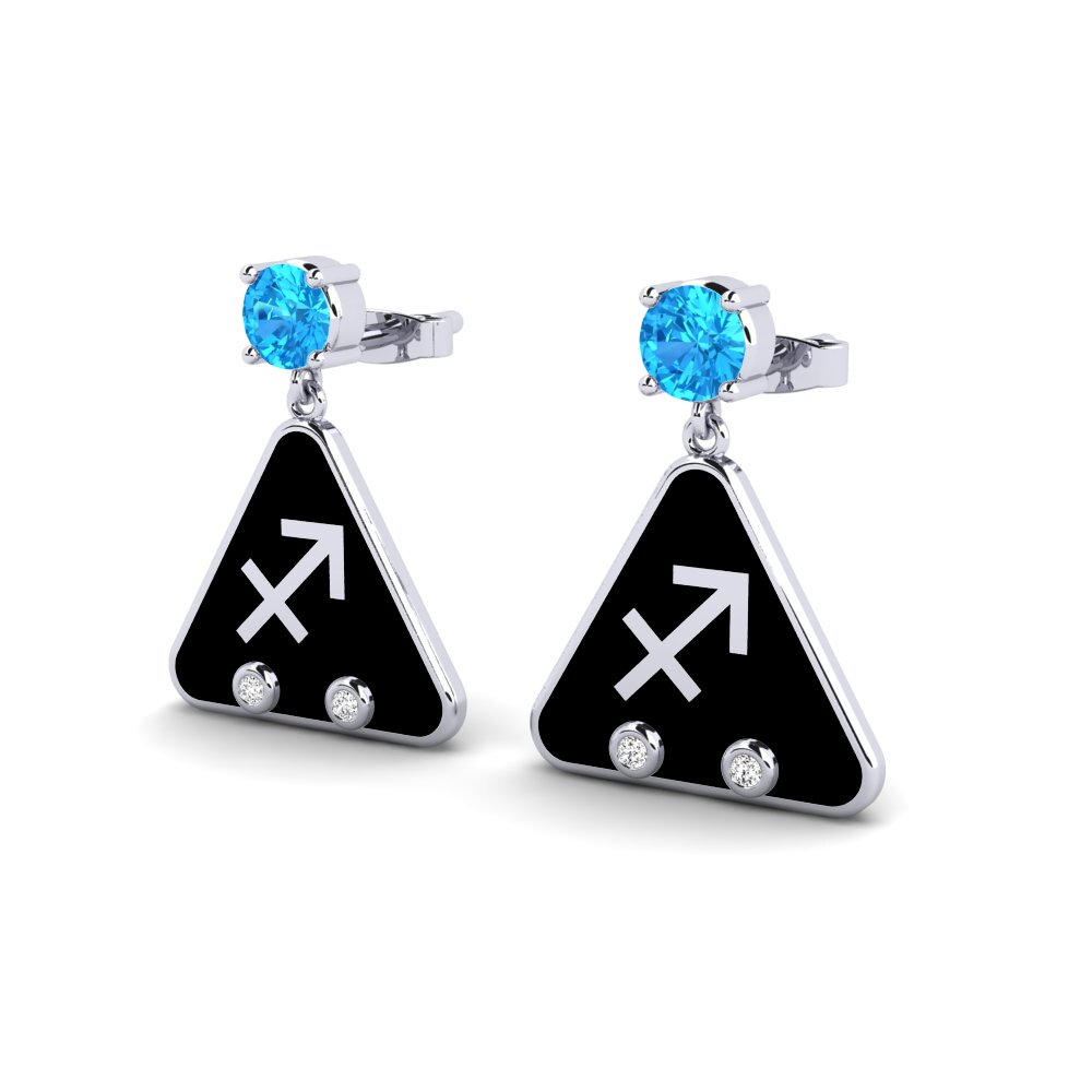 Topacio azul Pendiente de mujer Nund - Sagittarius