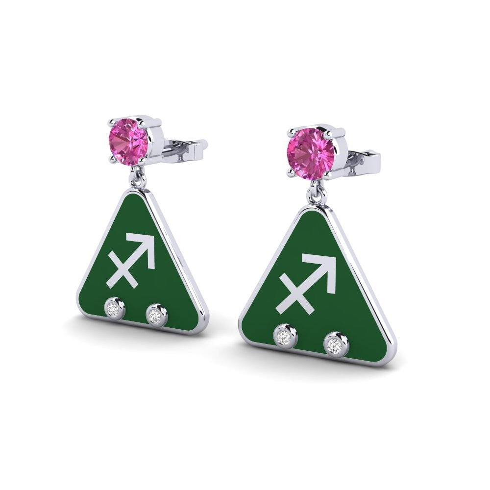Topacio Rosa Pendiente de mujer Nund - Sagittarius