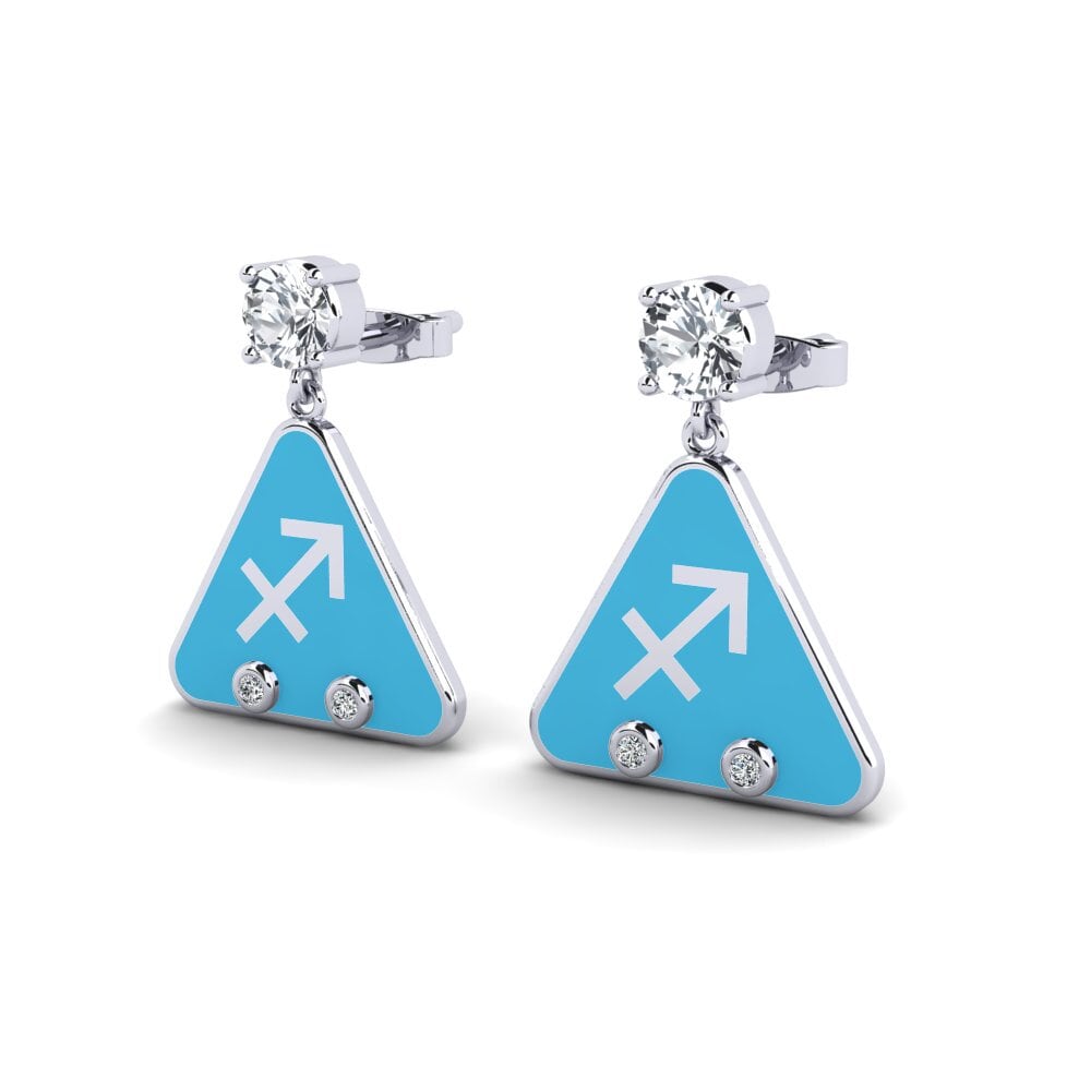 White Zircon Women's Earring Nund - Sagittarius