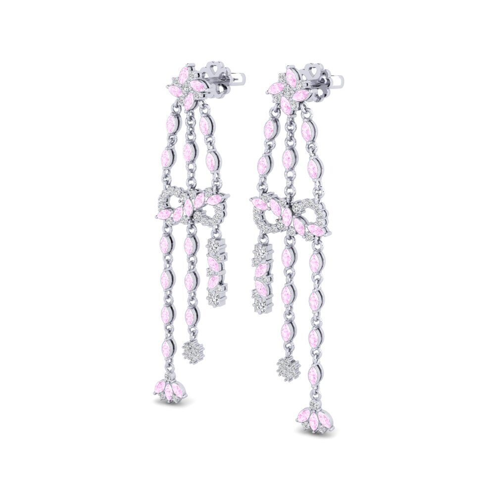 Safira Rosa Brincos Feminino Lacuseri