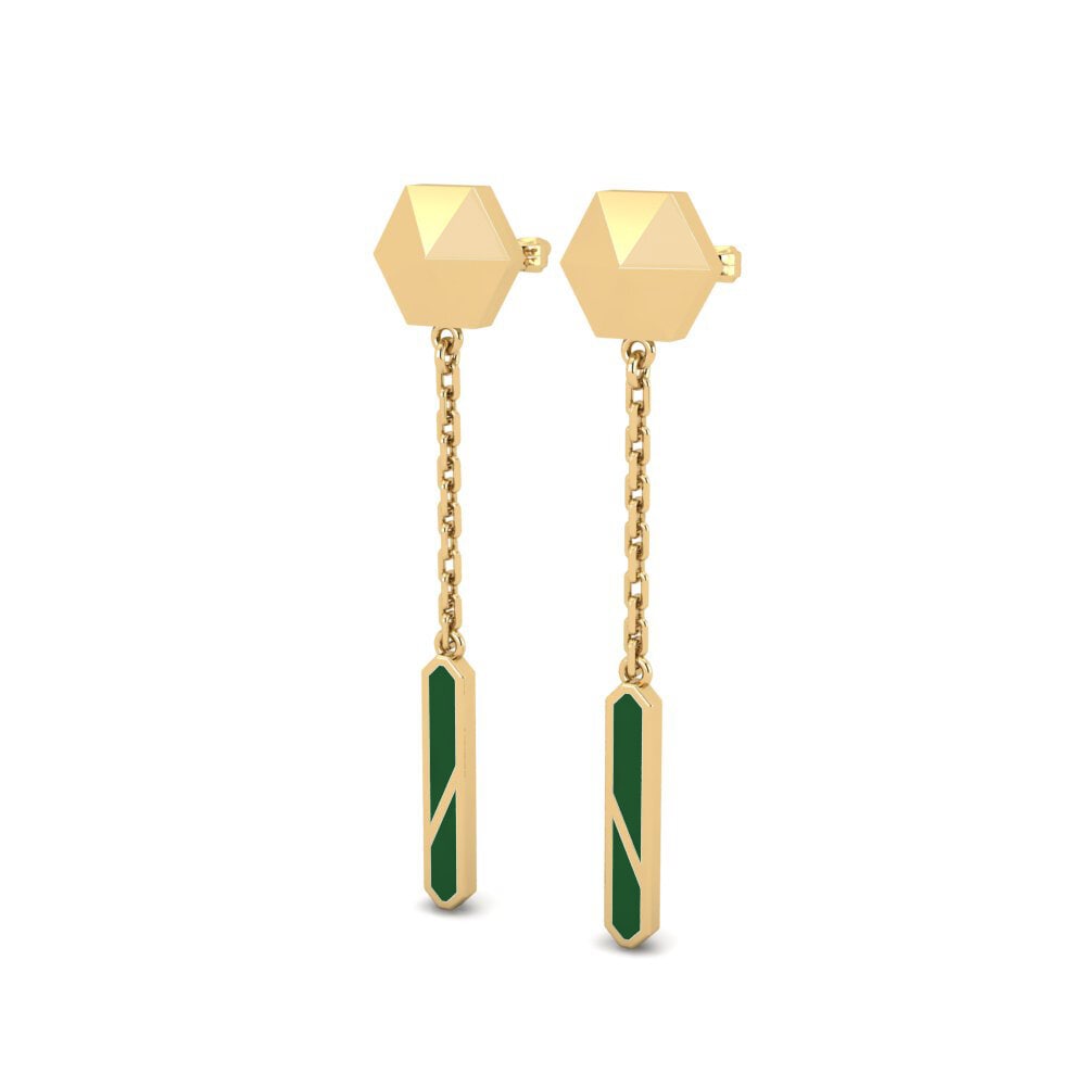 9k Oro Amarillo Pendientes Nerbina