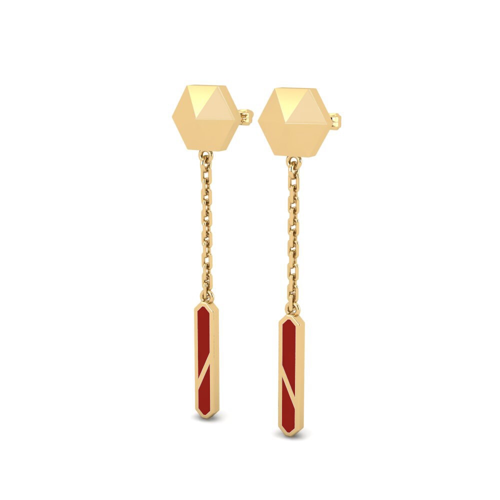 9k Oro Amarillo Pendientes Nerbina
