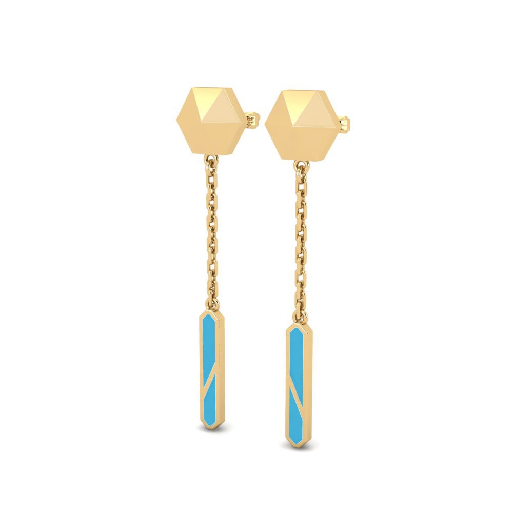 9k Oro Amarillo Pendientes Nerbina