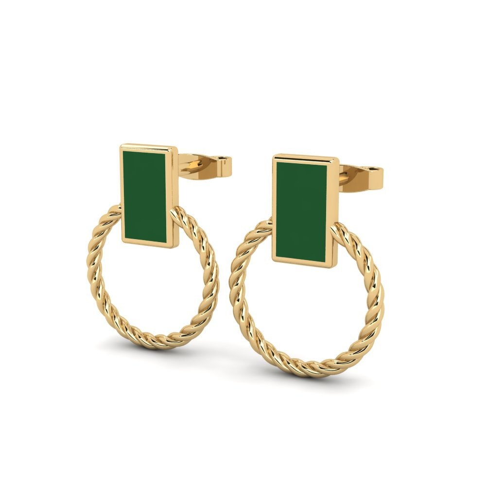 9k Oro Amarillo Pendientes Ossein