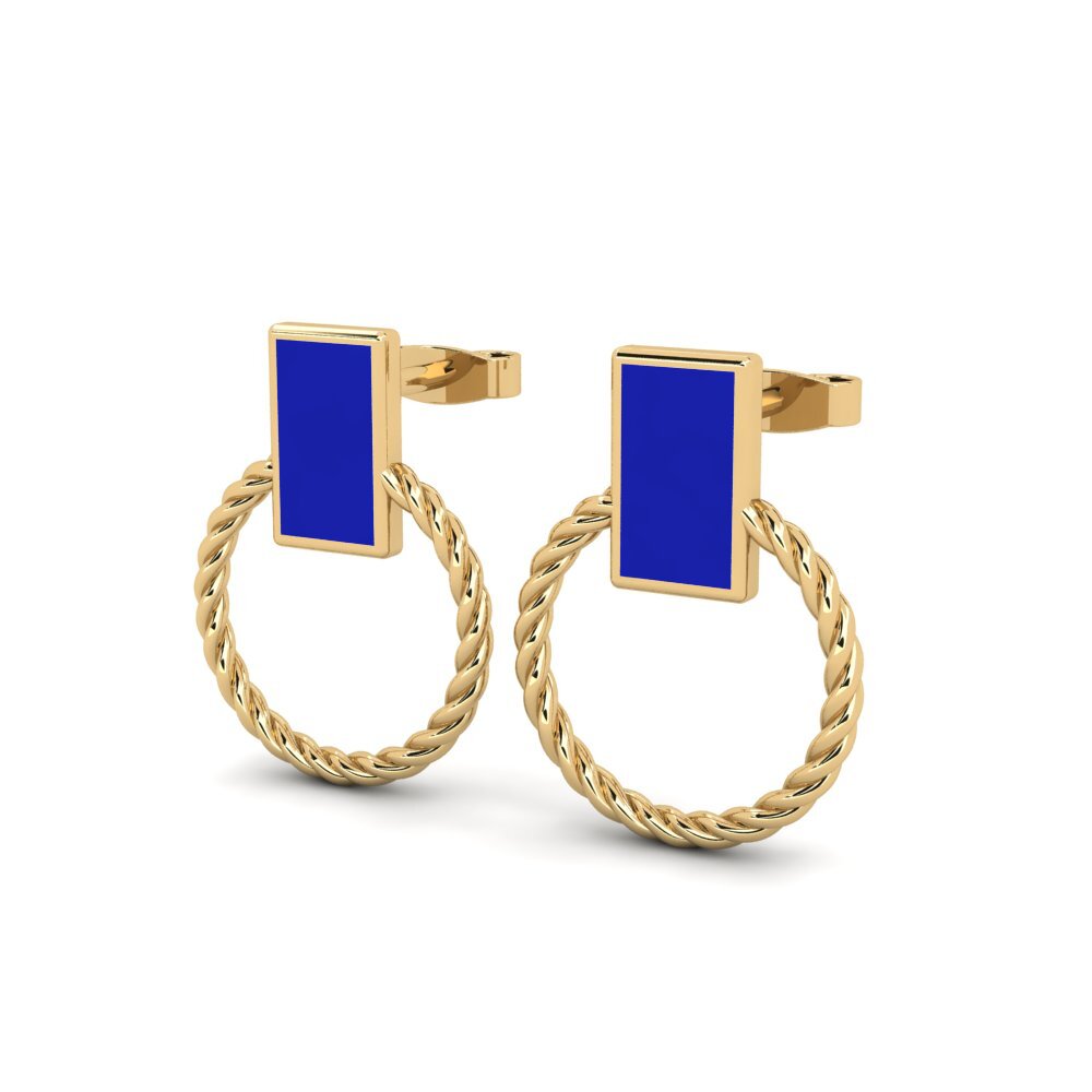 9k Oro Amarillo Pendientes Ossein