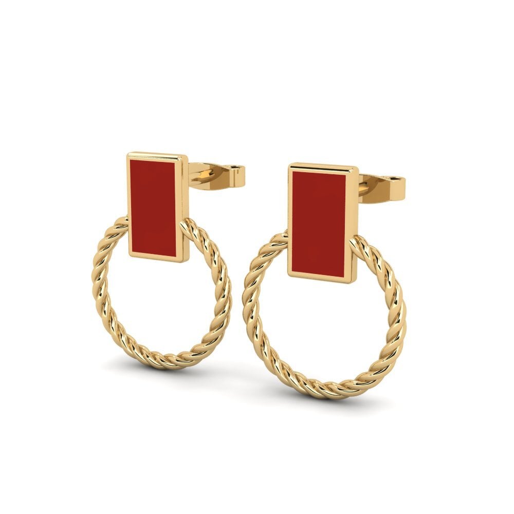 9k Oro Amarillo Pendientes Ossein