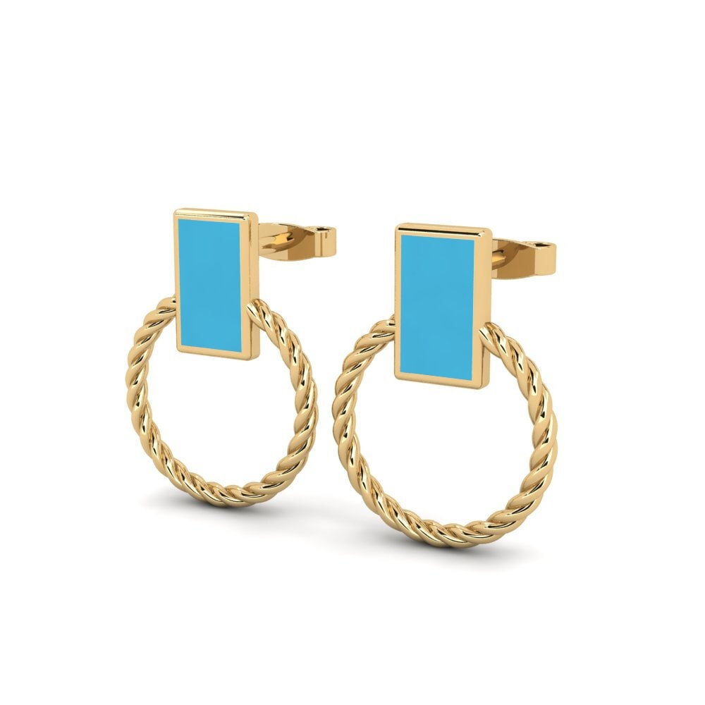 9k Oro Amarillo Pendientes Ossein