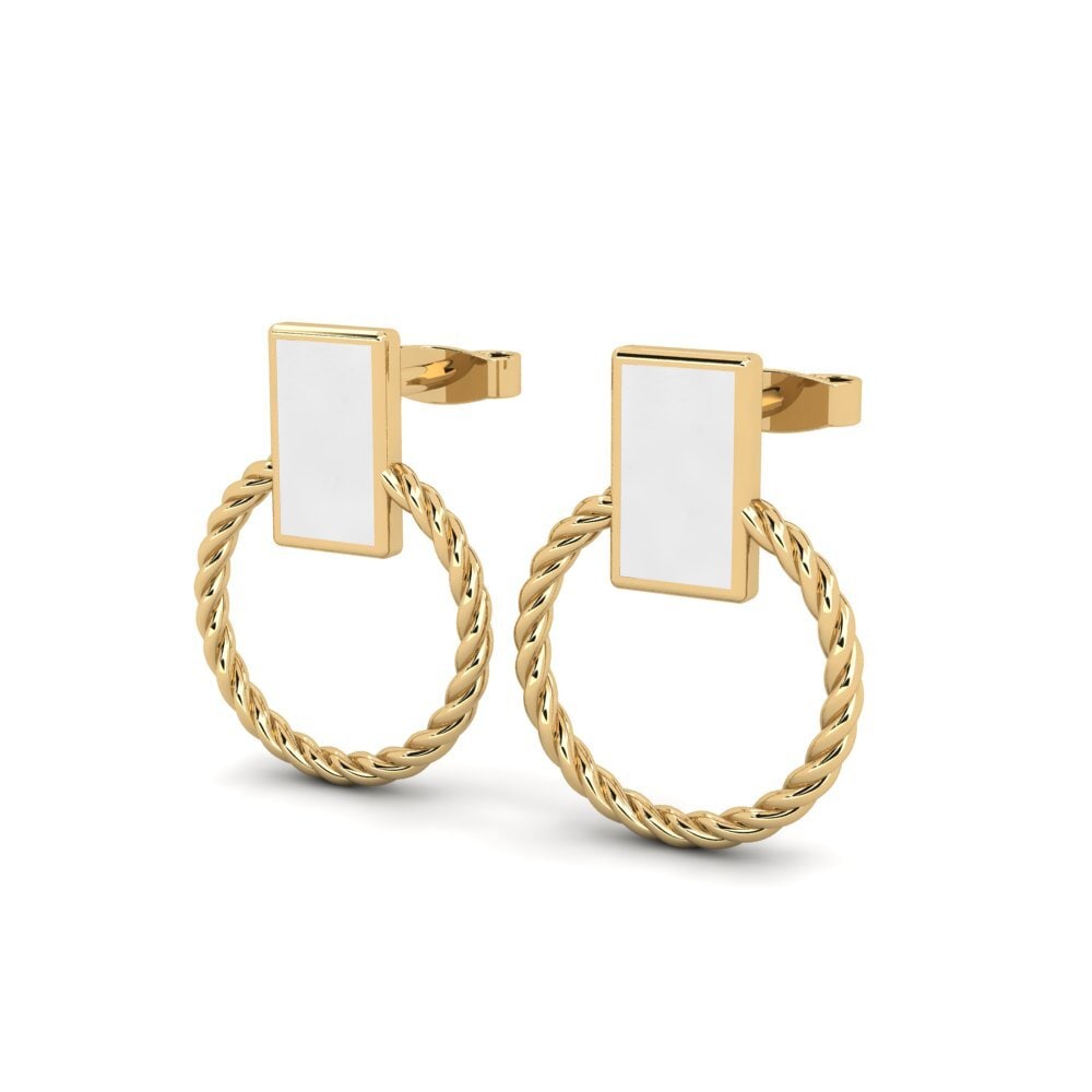 9k Oro Amarillo Pendientes Ossein