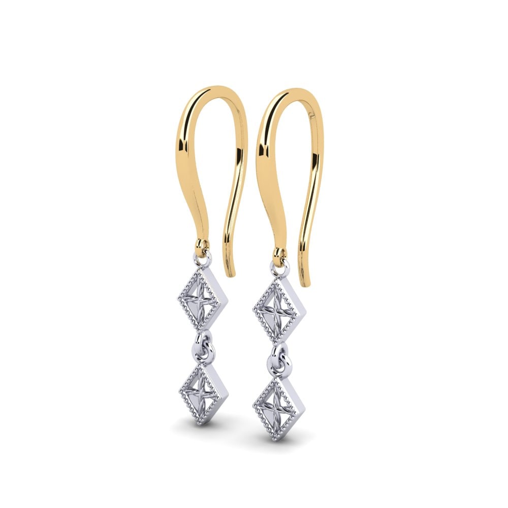 14ct Yellow & White Gold Earring Pirimi
