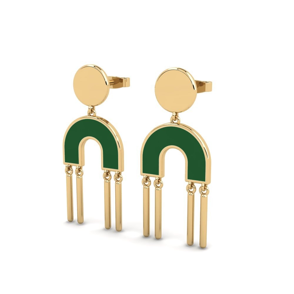 9k Oro Amarillo Pendientes Pisco