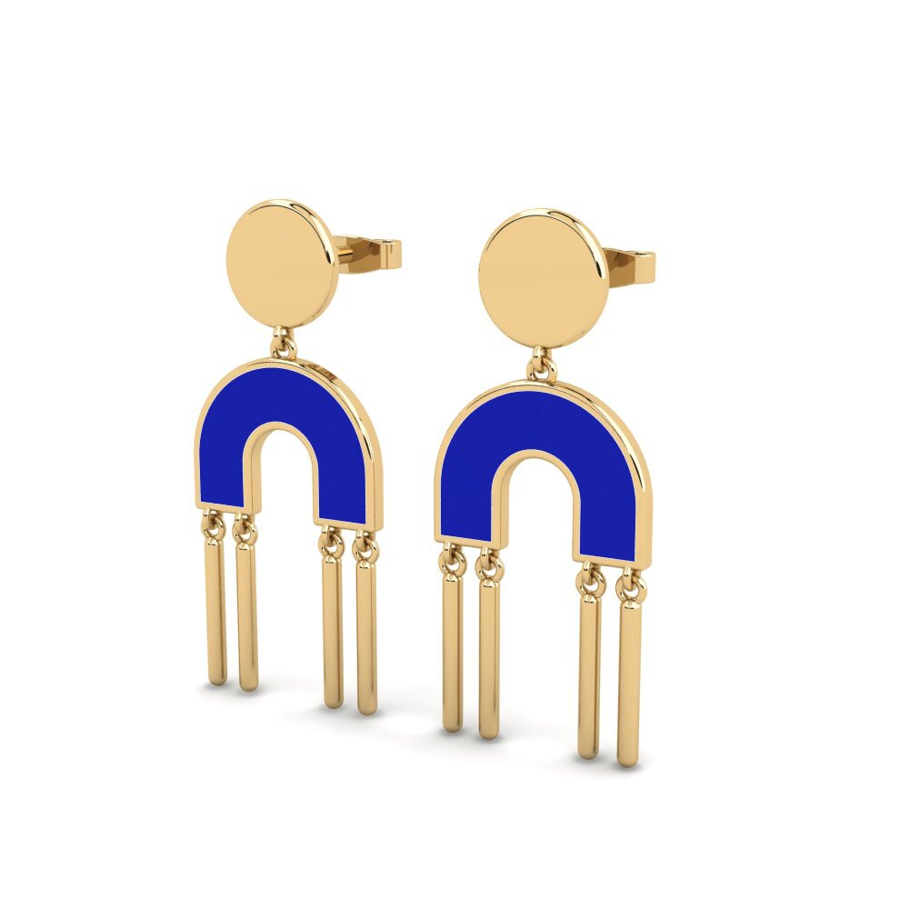 9k Oro Amarillo Pendientes Pisco