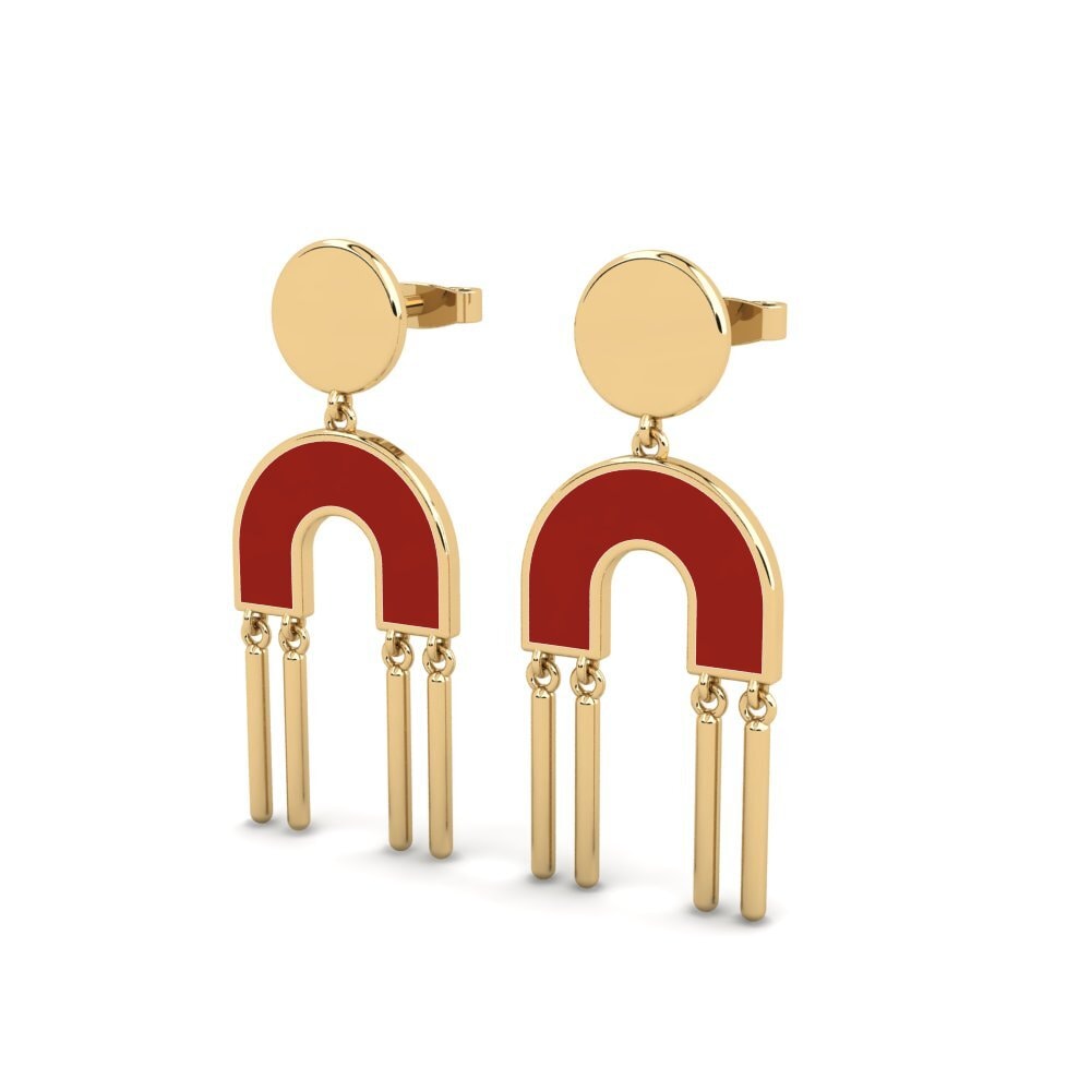 9k Oro Amarillo Pendientes Pisco