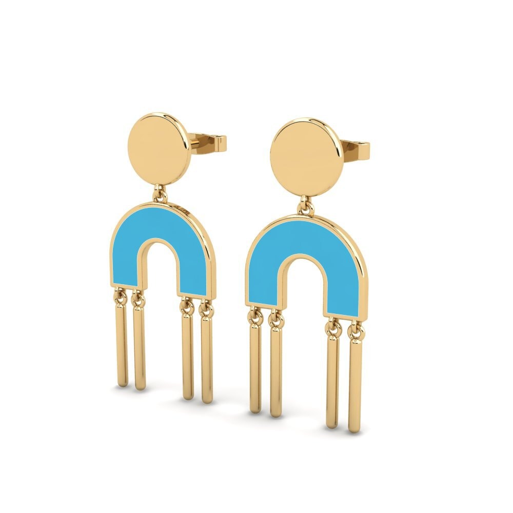 9k Oro Amarillo Pendientes Pisco