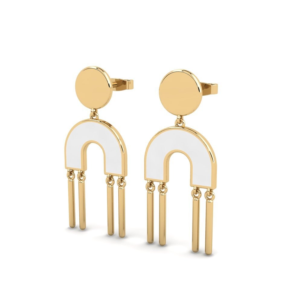 9k Oro Amarillo Pendientes Pisco