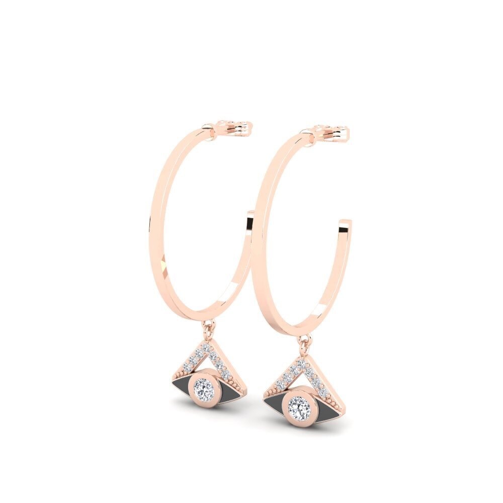 14k Rose Gold Women's Earring Acustico