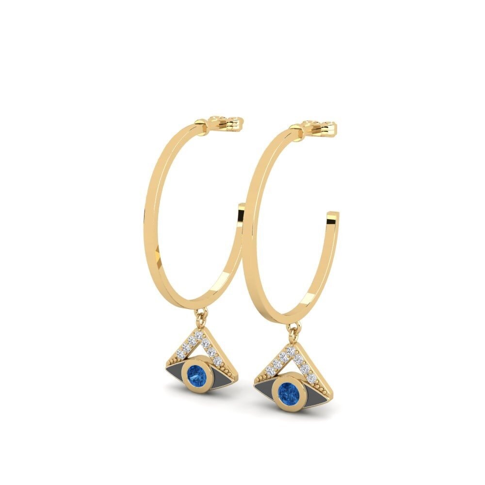 Dark Blue Zirconia Women's Earring Acustico