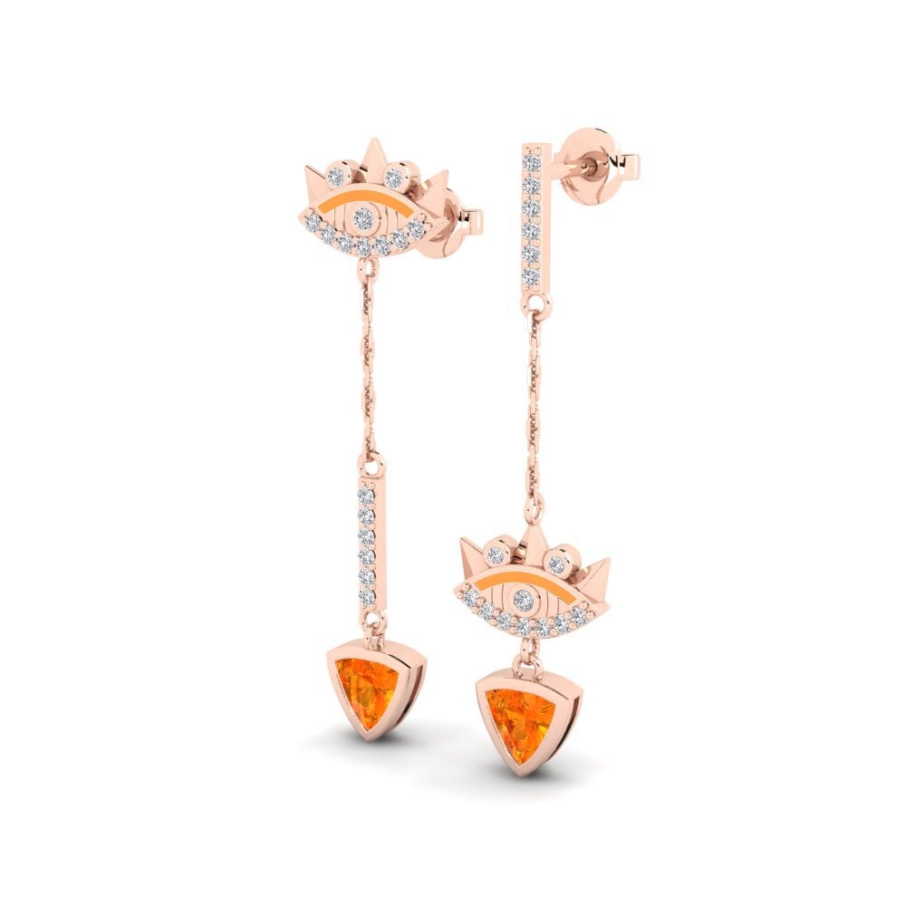 Orange Sapphire Women's Earring Agba