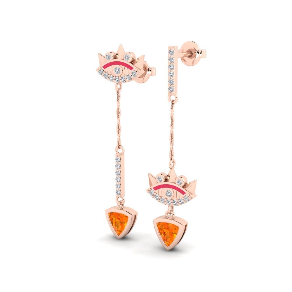 Orange Sapphire Women's Earring Agba
