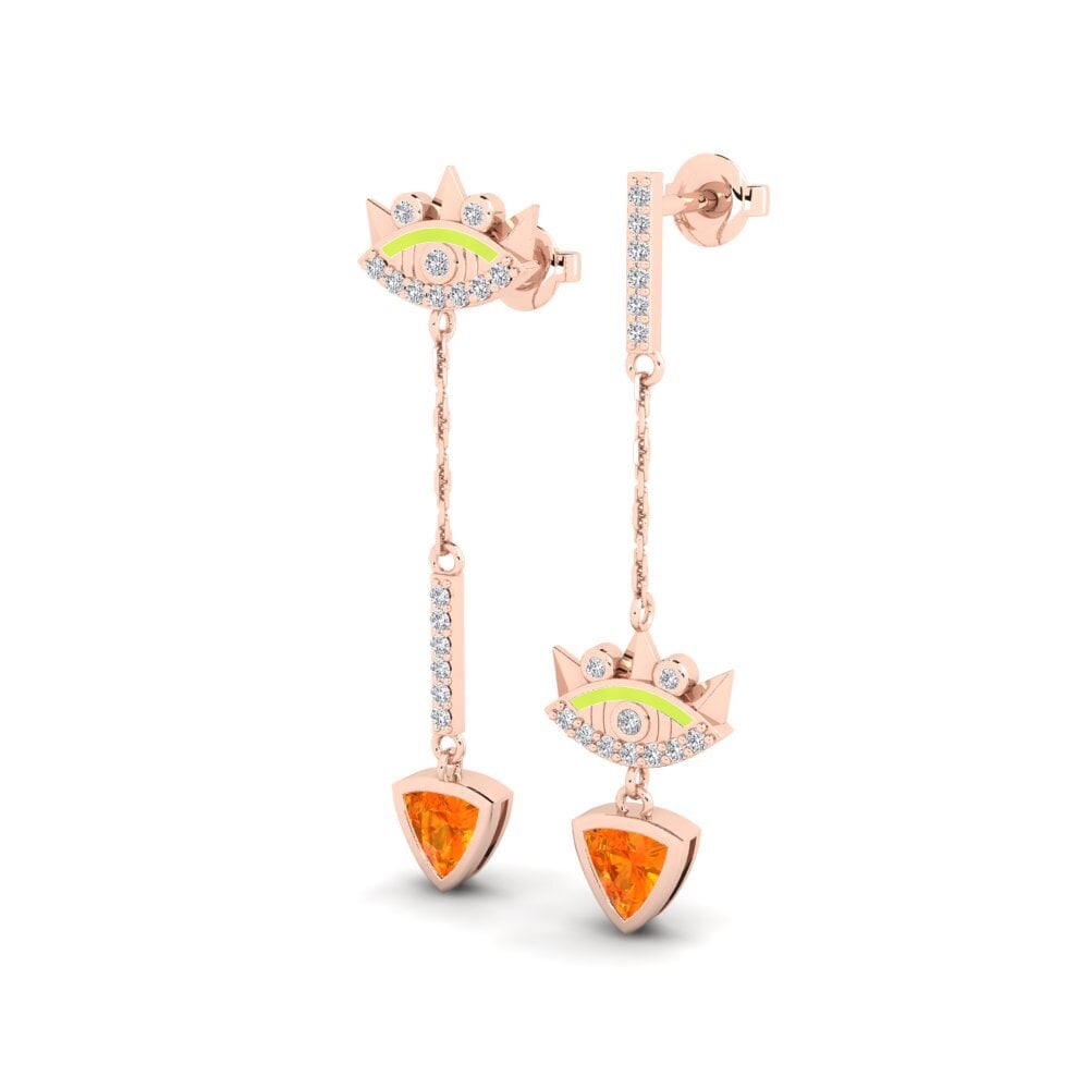Orange Sapphire Women's Earring Agba